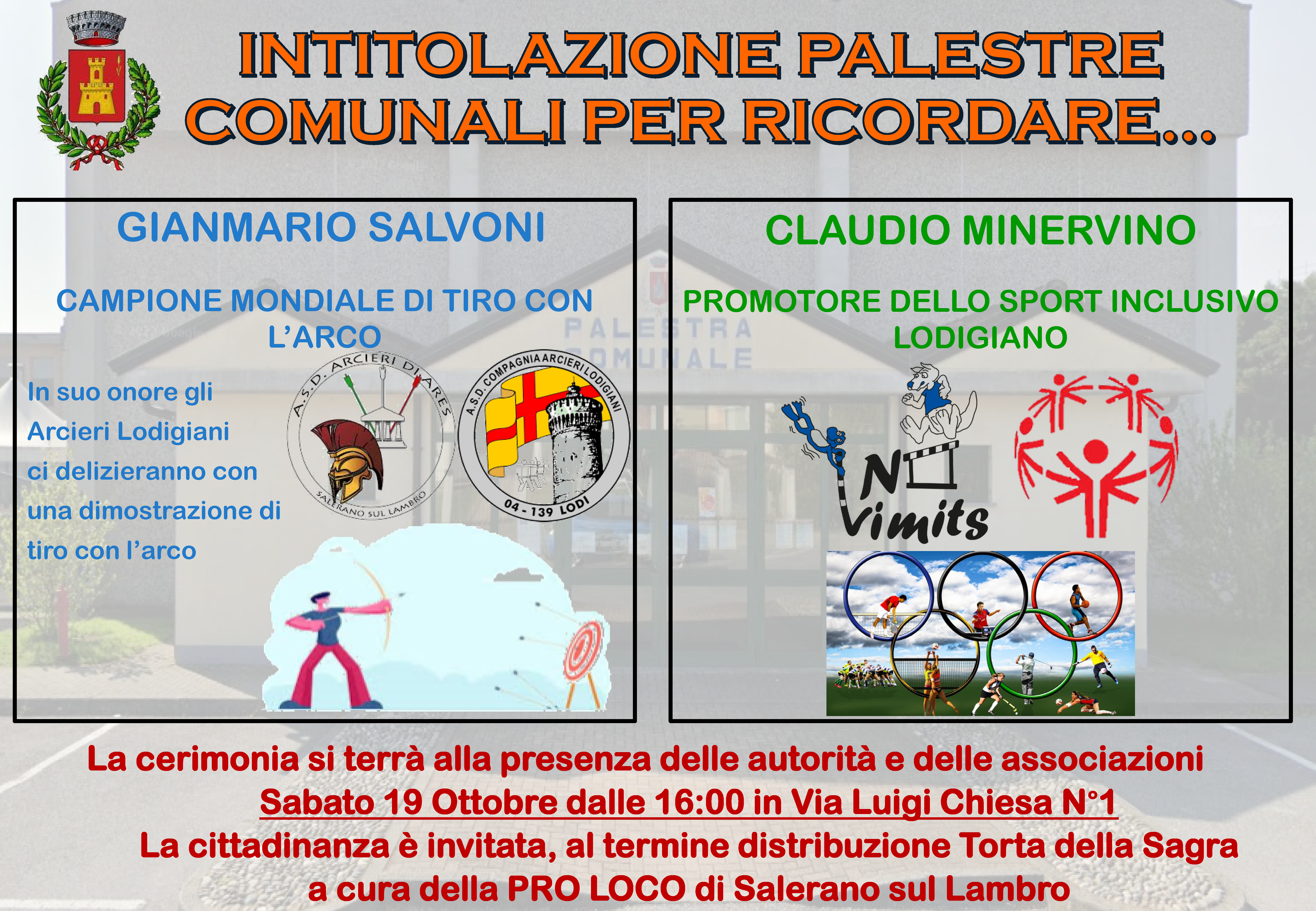 Intitolazione Palestre Comunali